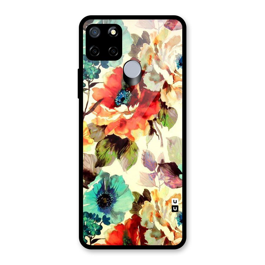 Artsy Bloom Flower Glass Back Case for Realme C15