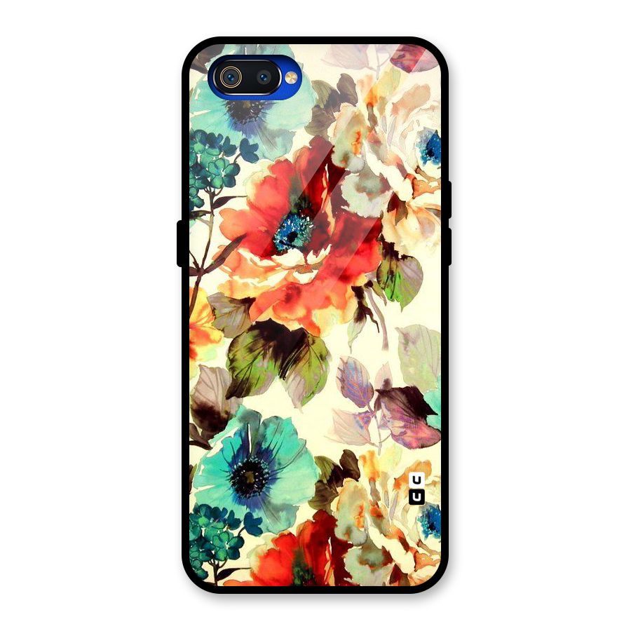 Artsy Bloom Flower Glass Back Case for Realme C2