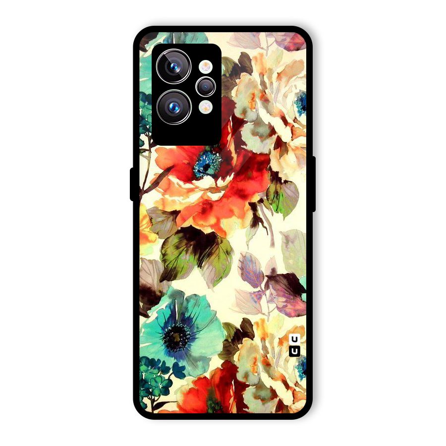Artsy Bloom Flower Glass Back Case for Realme GT2 Pro
