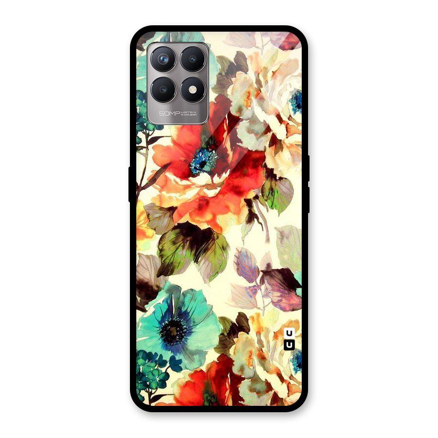 Artsy Bloom Flower Glass Back Case for Realme Narzo 50