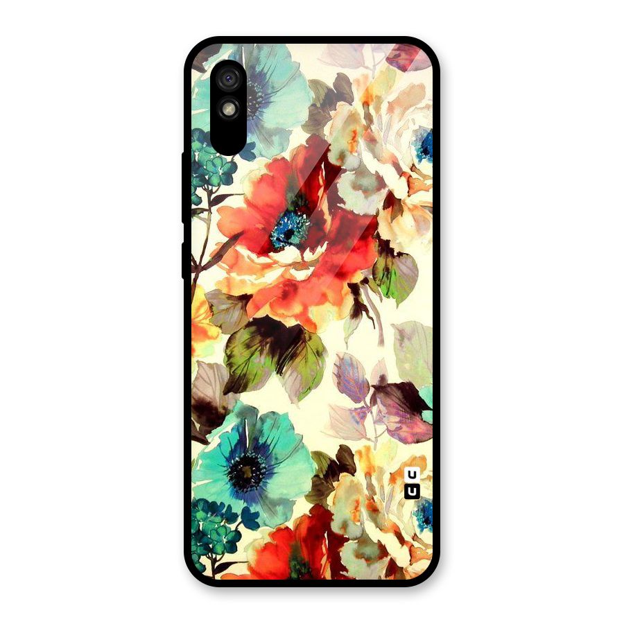 Artsy Bloom Flower Glass Back Case for Redmi 9A