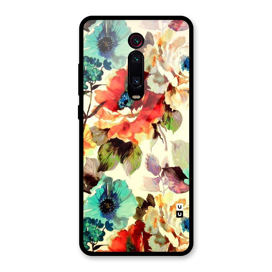 Artsy Bloom Flower Glass Back Case for Redmi K20