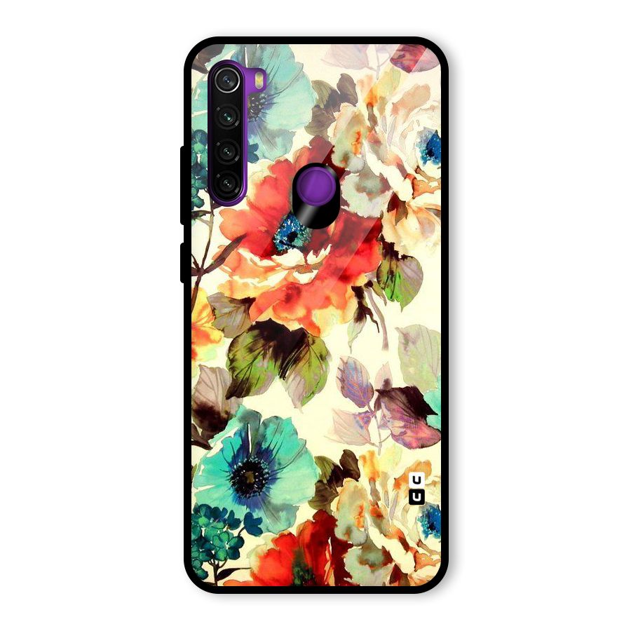 Artsy Bloom Flower Glass Back Case for Redmi Note 8