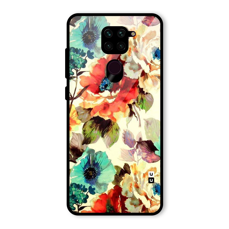 Artsy Bloom Flower Glass Back Case for Redmi Note 9