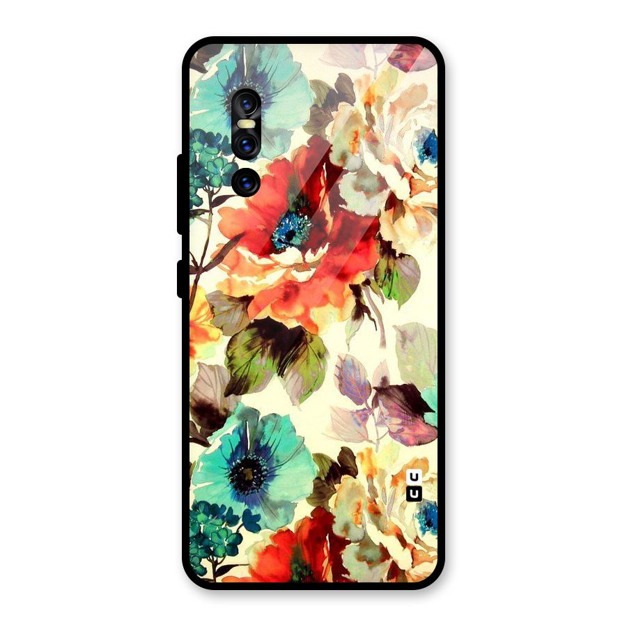 Artsy Bloom Flower Glass Back Case for Vivo V15 Pro
