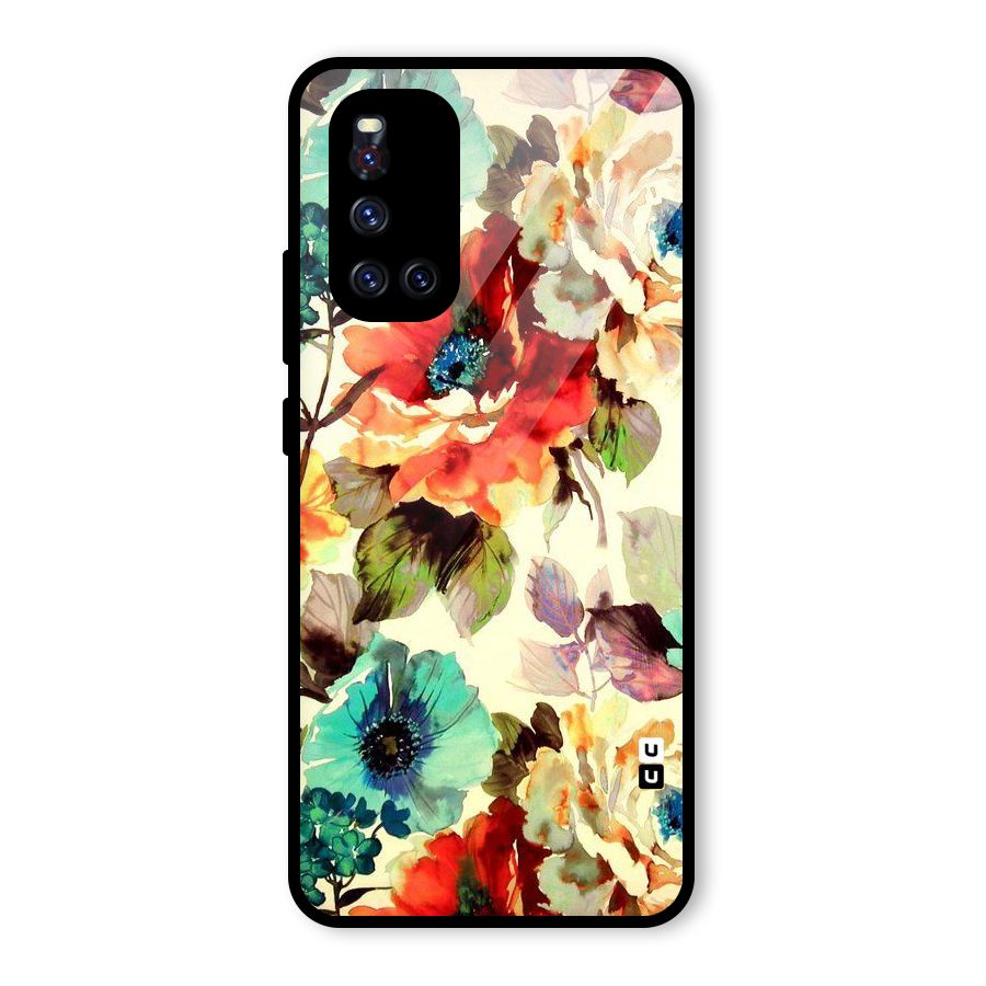 Artsy Bloom Flower Glass Back Case for Vivo V19