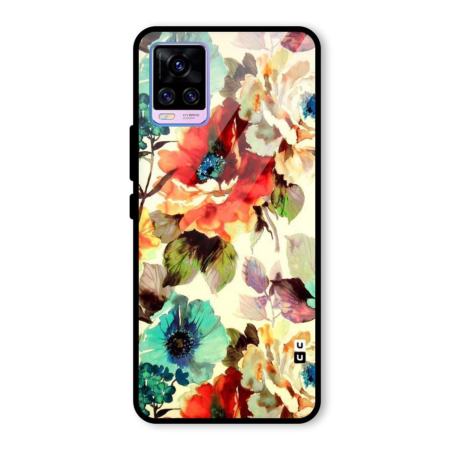 Artsy Bloom Flower Glass Back Case for Vivo V20 Pro
