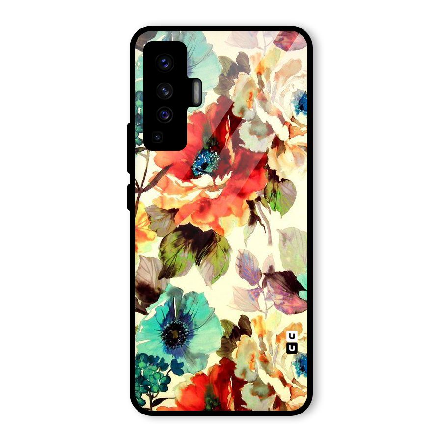Artsy Bloom Flower Glass Back Case for Vivo X50