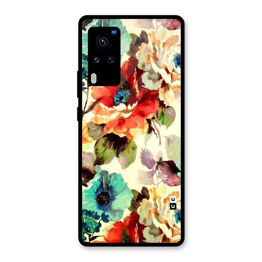 Artsy Bloom Flower Glass Back Case for Vivo X60 Pro