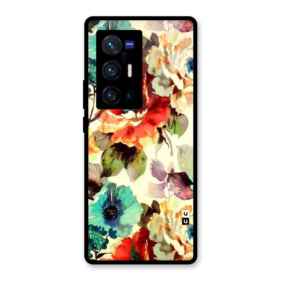 Artsy Bloom Flower Glass Back Case for Vivo X70 Pro Plus