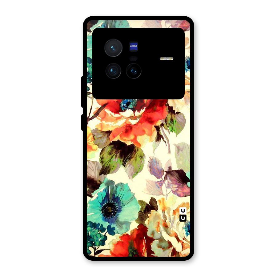 Artsy Bloom Flower Glass Back Case for Vivo X80