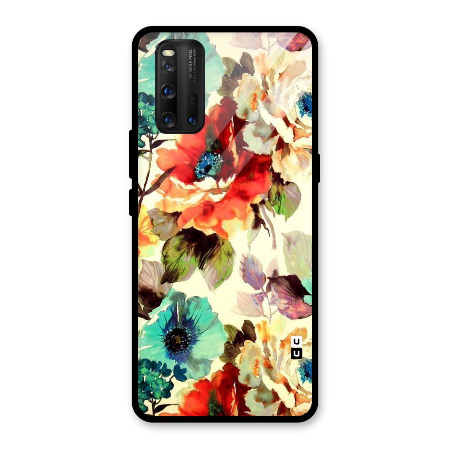 Artsy Bloom Flower Glass Back Case for Vivo iQOO 3