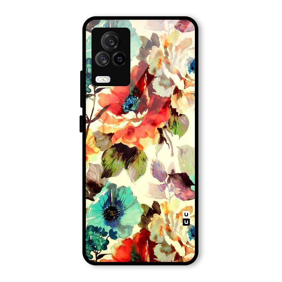 Artsy Bloom Flower Glass Back Case for Vivo iQOO 7 Legend 5G