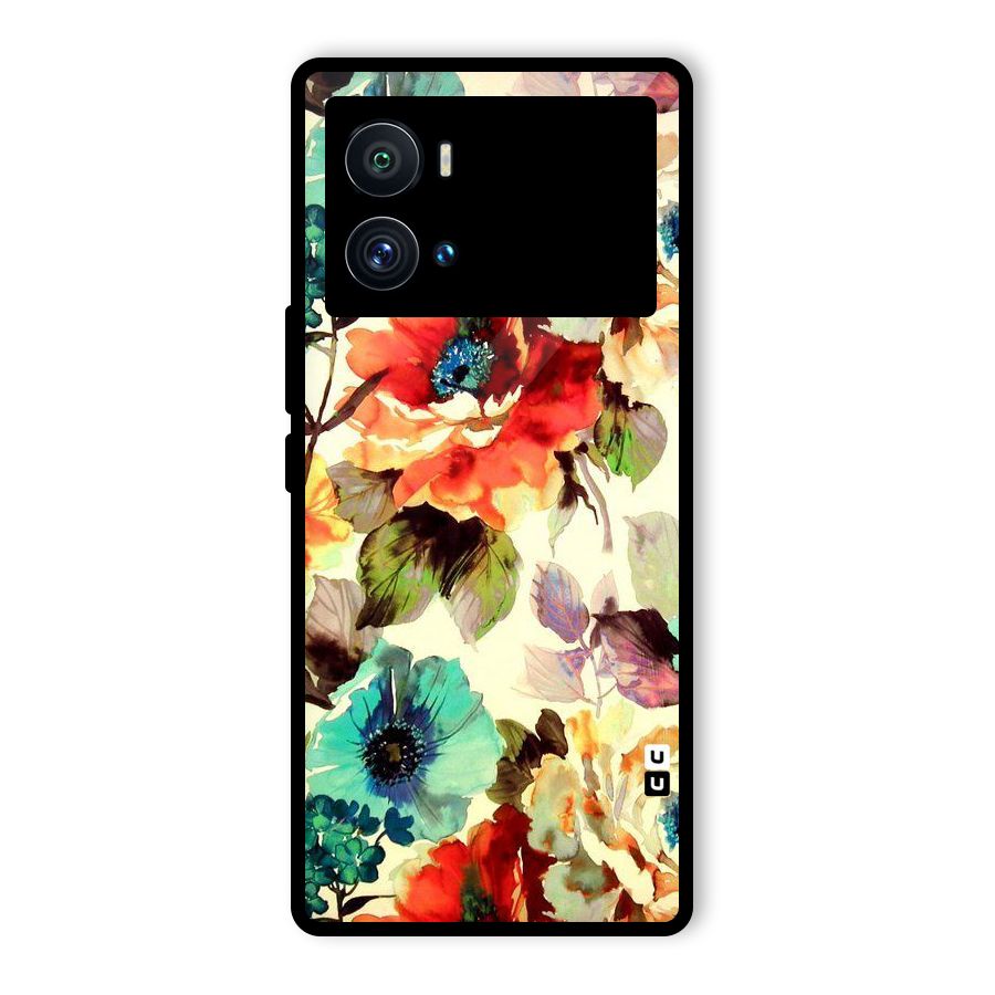 Artsy Bloom Flower Glass Back Case for Vivo iQOO 9 Pro