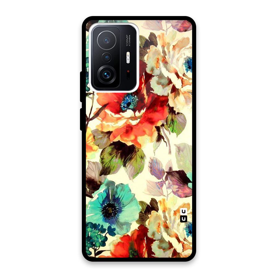 Artsy Bloom Flower Glass Back Case for Xiaomi 11T Pro