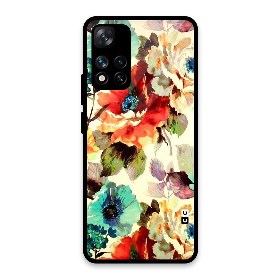 Artsy Bloom Flower Glass Back Case for Xiaomi 11i HyperCharge 5G