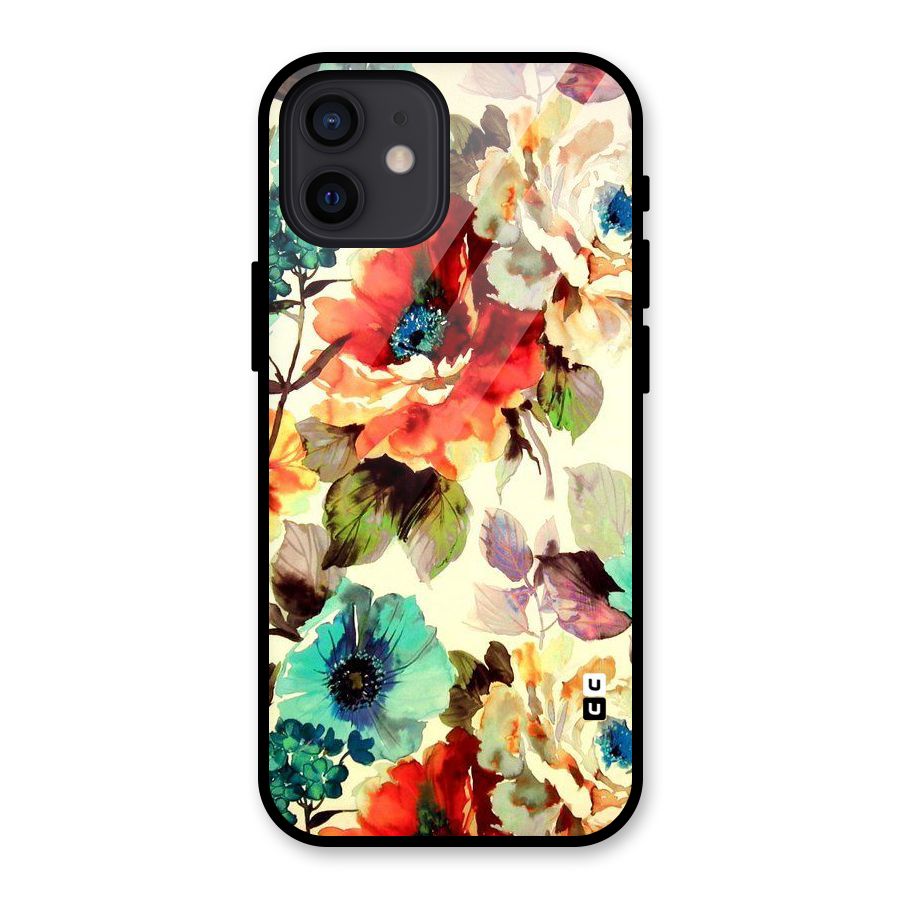 Artsy Bloom Flower Glass Back Case for iPhone 12