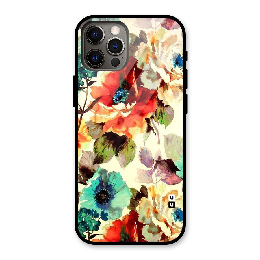 Artsy Bloom Flower Glass Back Case for iPhone 12 Pro