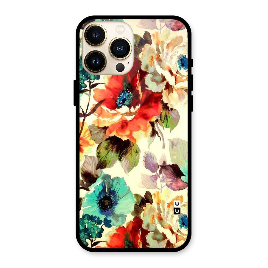 Artsy Bloom Flower Glass Back Case for iPhone 13 Pro Max
