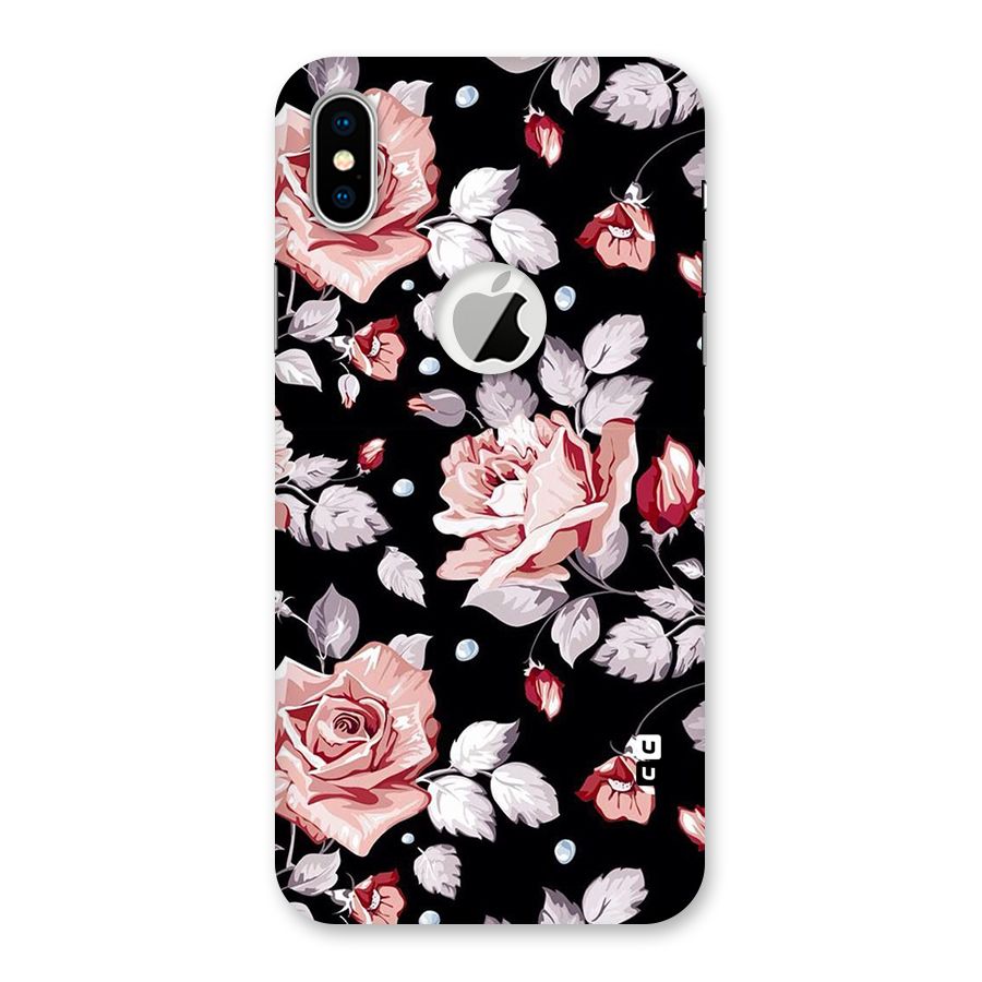 Artsy Floral Back Case for iPhone XS Logo Cut
