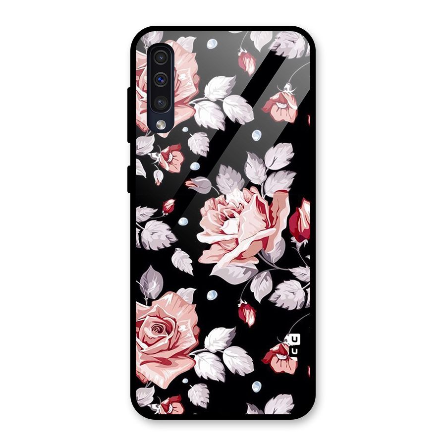 Artsy Floral Glass Back Case for Galaxy A50