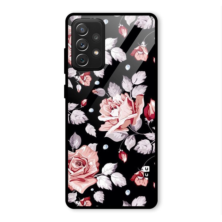 Artsy Floral Glass Back Case for Galaxy A72