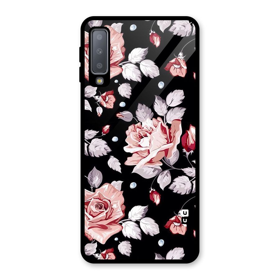 Artsy Floral Glass Back Case for Galaxy A7 (2018)