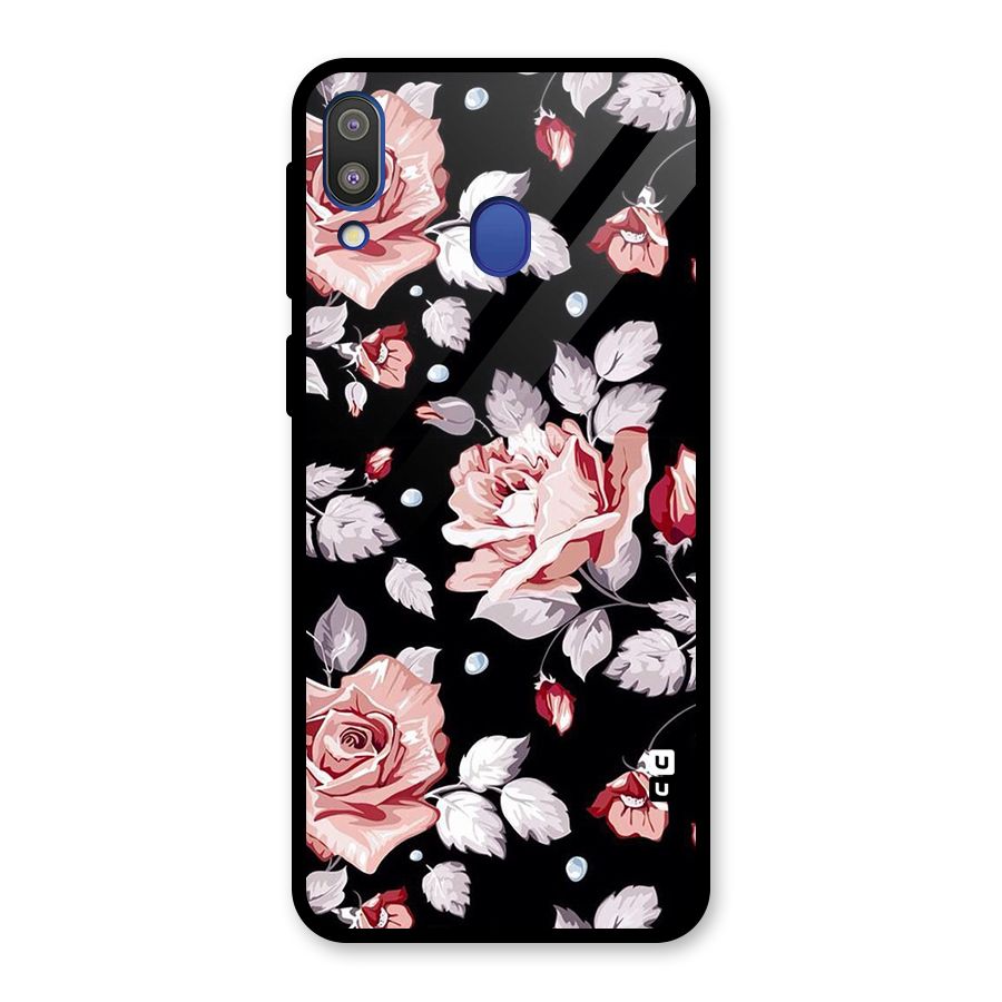 Artsy Floral Glass Back Case for Galaxy M20