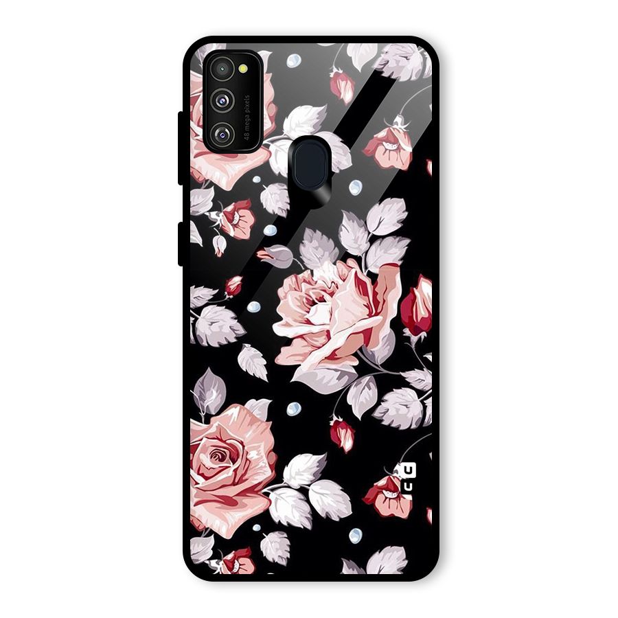 Artsy Floral Glass Back Case for Galaxy M21