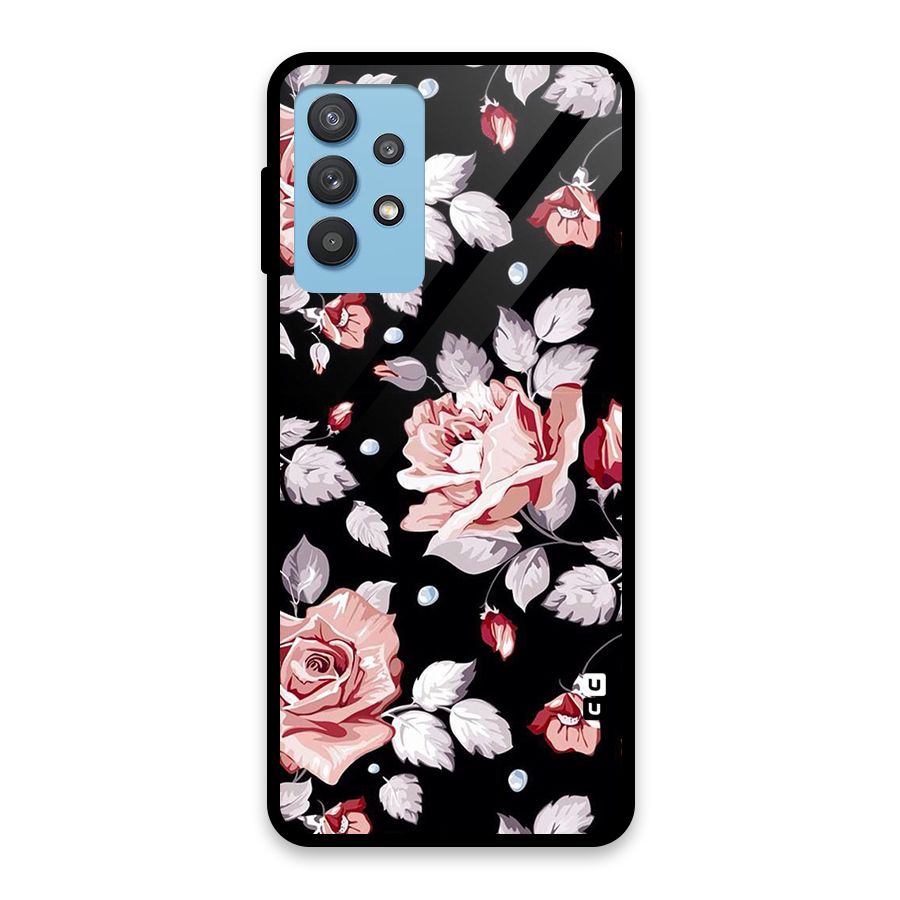 Artsy Floral Glass Back Case for Galaxy M32 5G