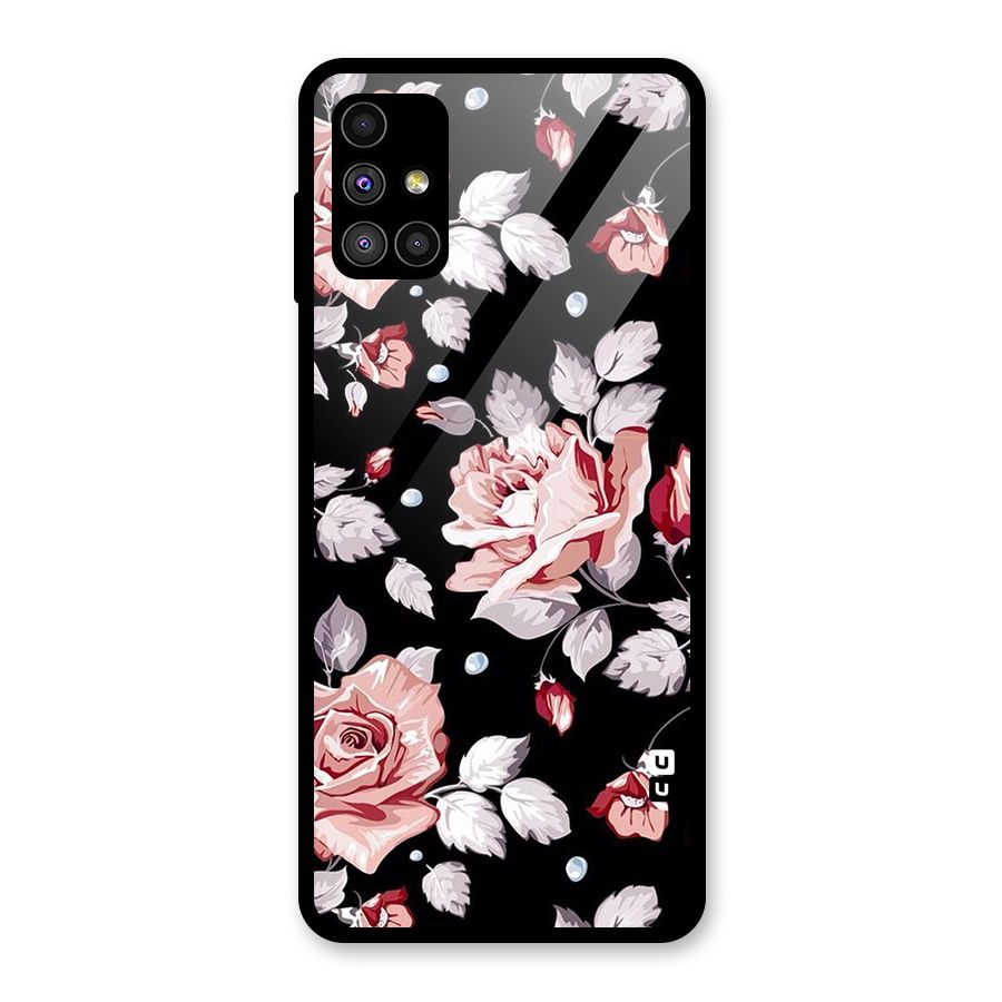 Artsy Floral Glass Back Case for Galaxy M51