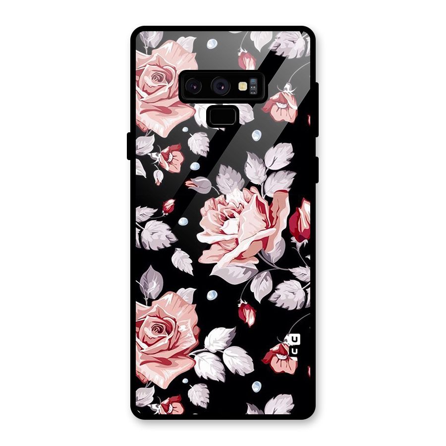 Artsy Floral Glass Back Case for Galaxy Note 9