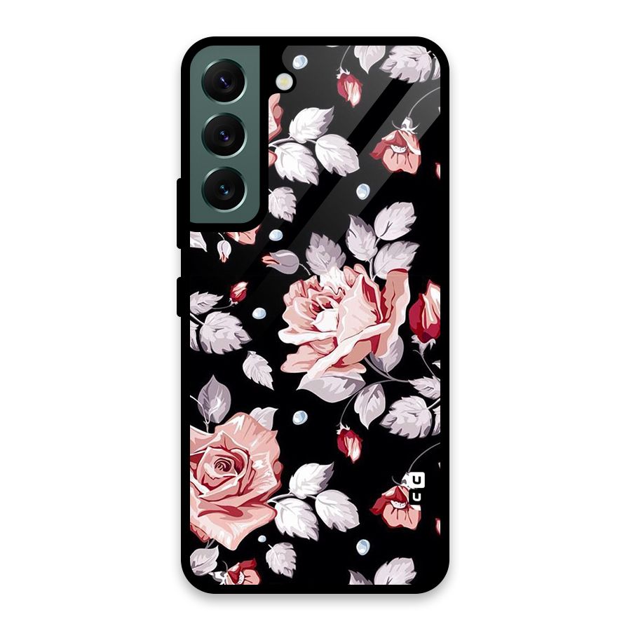 Artsy Floral Glass Back Case for Galaxy S22 5G