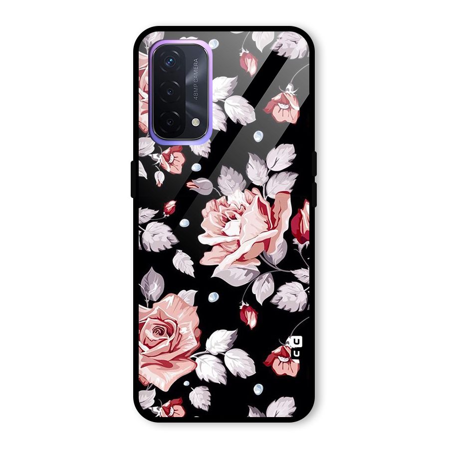 Artsy Floral Glass Back Case for Oppo A74 5G