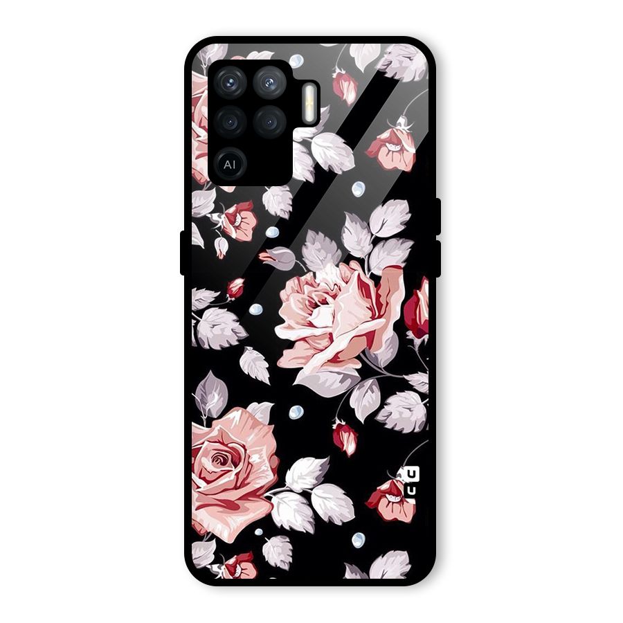 Artsy Floral Glass Back Case for Oppo F19 Pro