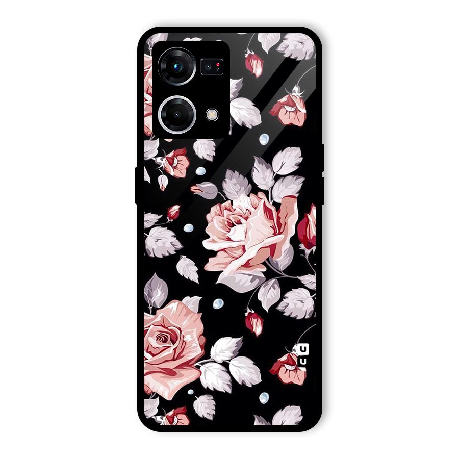 Artsy Floral Glass Back Case for Oppo F21 Pro 4G