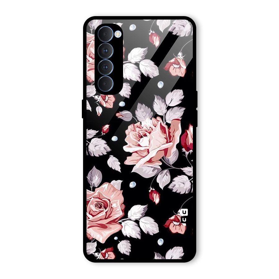 Artsy Floral Glass Back Case for Oppo Reno4 Pro