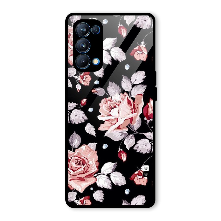 Artsy Floral Glass Back Case for Oppo Reno5 Pro 5G