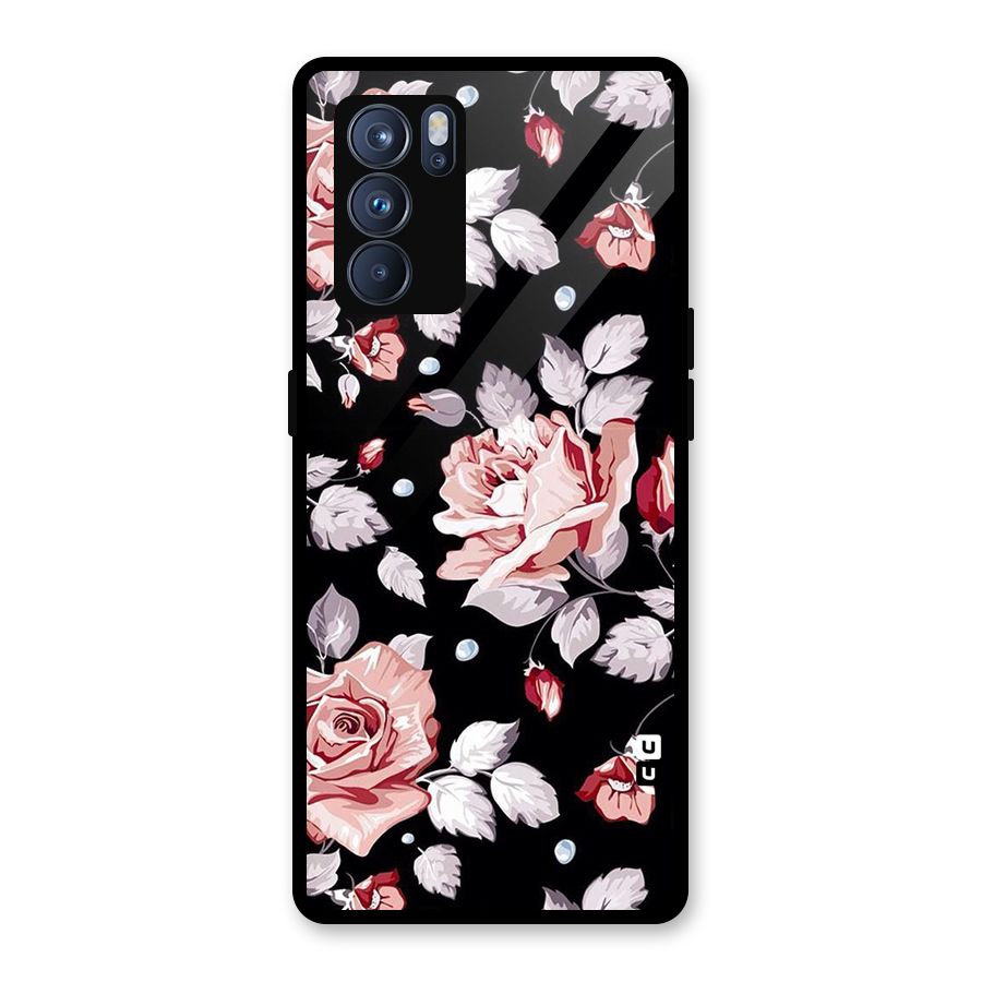Artsy Floral Glass Back Case for Oppo Reno6 Pro 5G