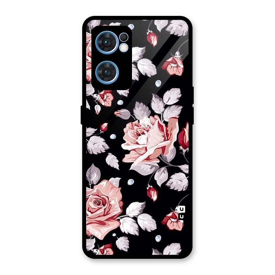 Artsy Floral Glass Back Case for Oppo Reno7 5G