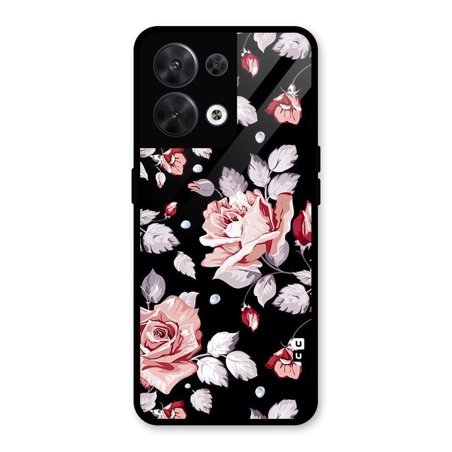 Artsy Floral Glass Back Case for Oppo Reno8 5G