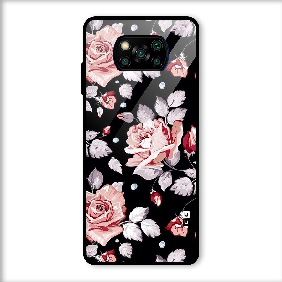 Artsy Floral Glass Back Case for Poco X3