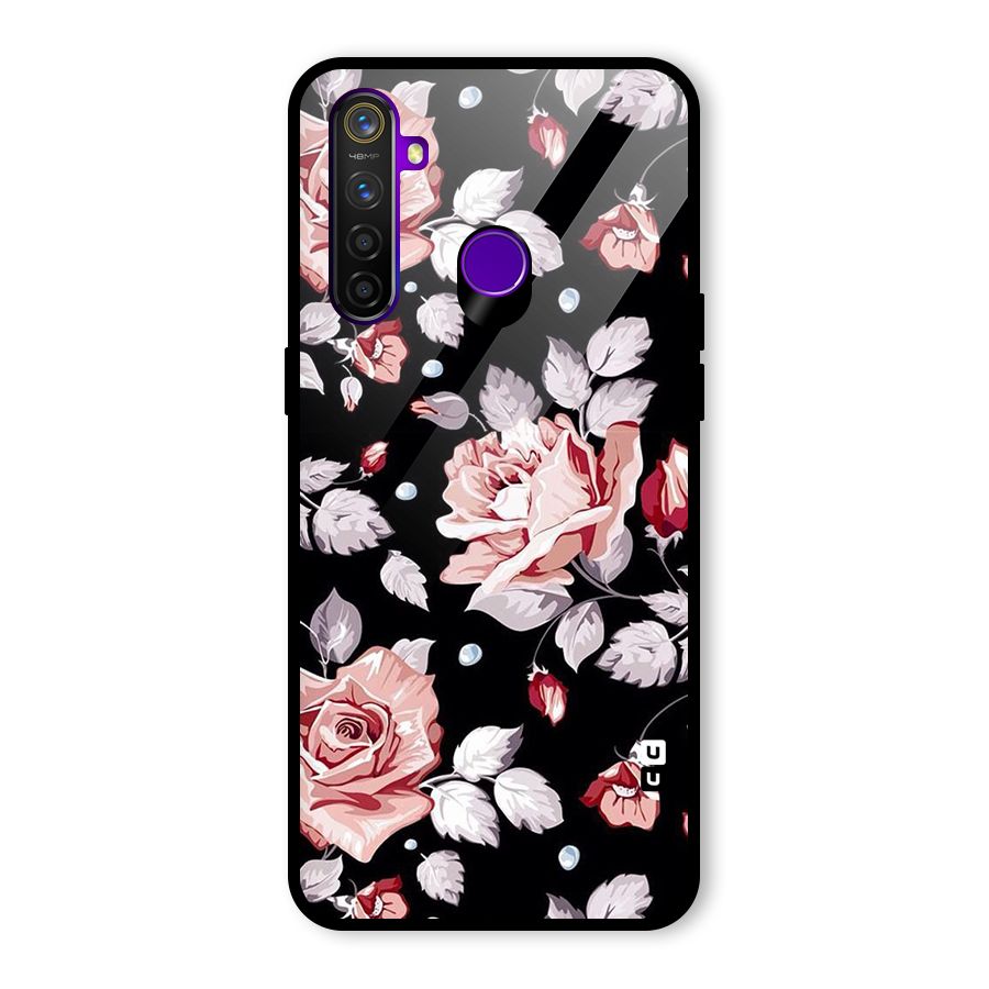 Artsy Floral Glass Back Case for Realme 5 Pro