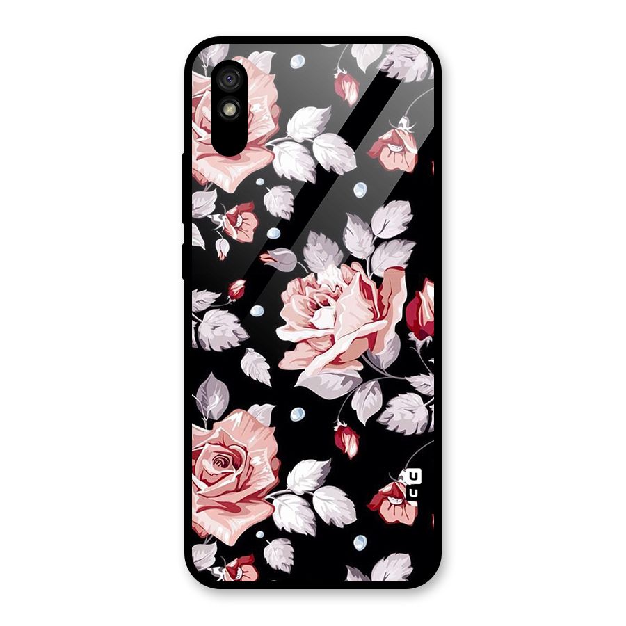 Artsy Floral Glass Back Case for Redmi 9A