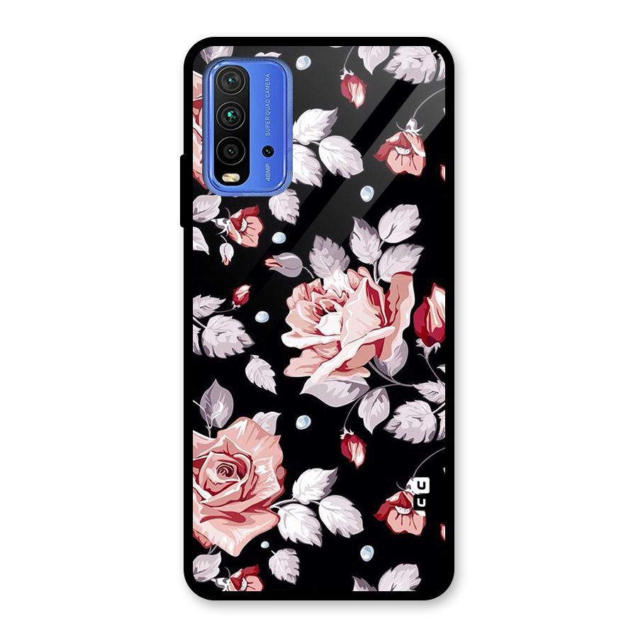 Artsy Floral Glass Back Case for Redmi 9 Power