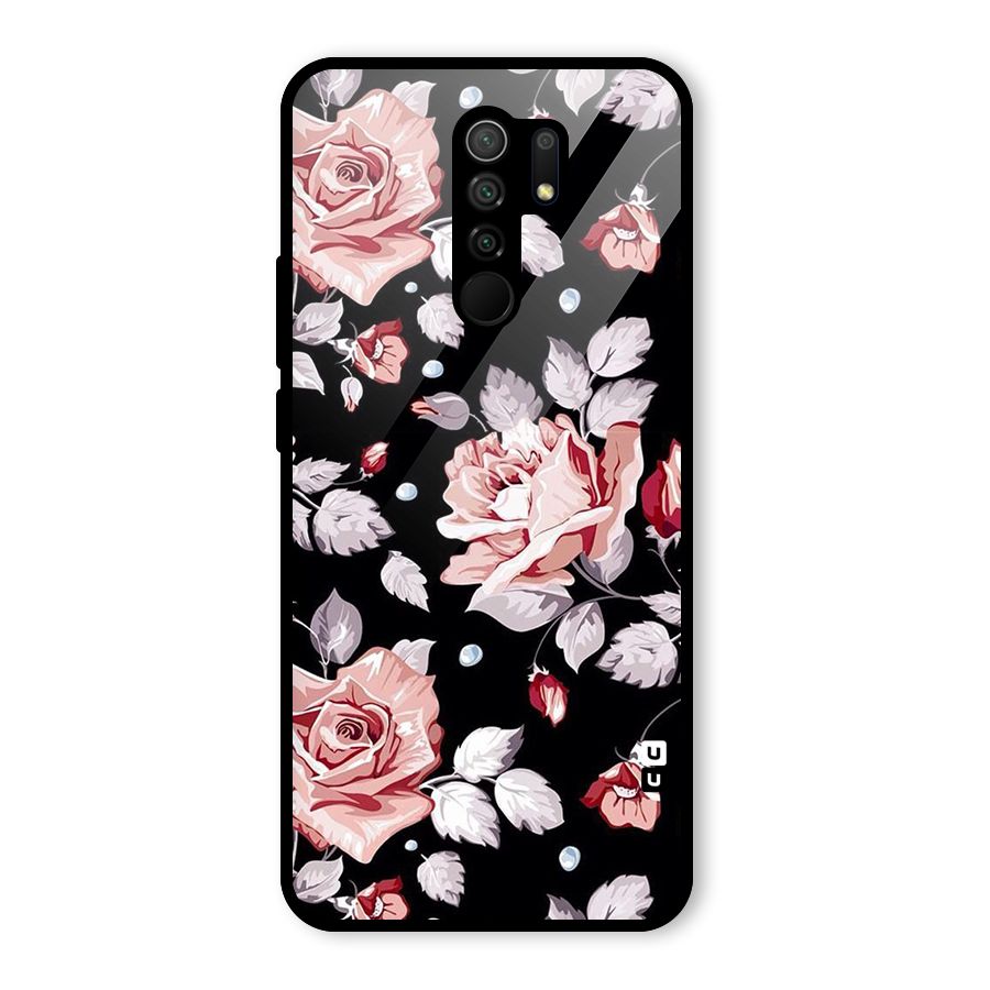 Artsy Floral Glass Back Case for Redmi 9 Prime