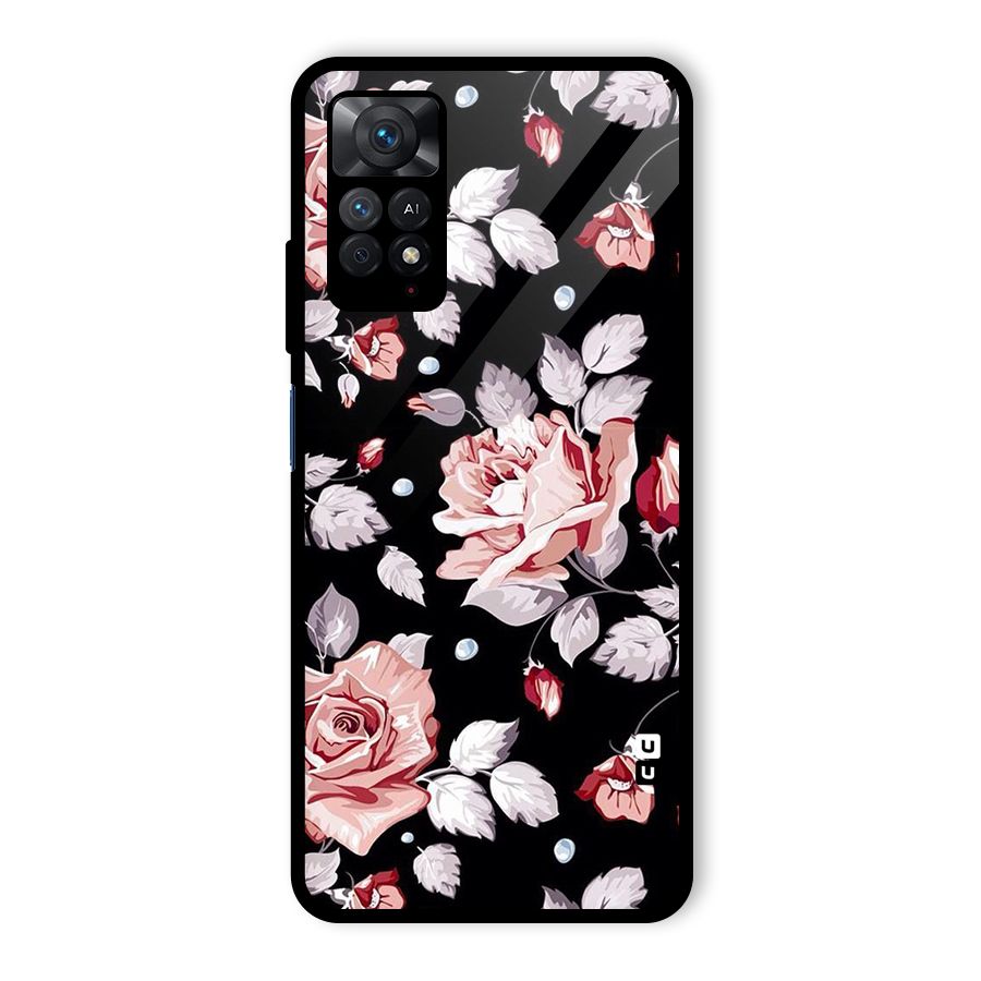 Artsy Floral Glass Back Case for Redmi Note 11 Pro