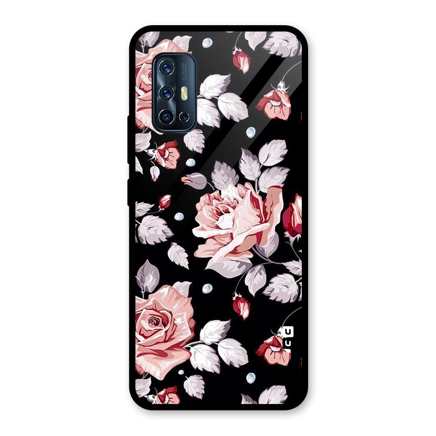 Artsy Floral Glass Back Case for Vivo V17