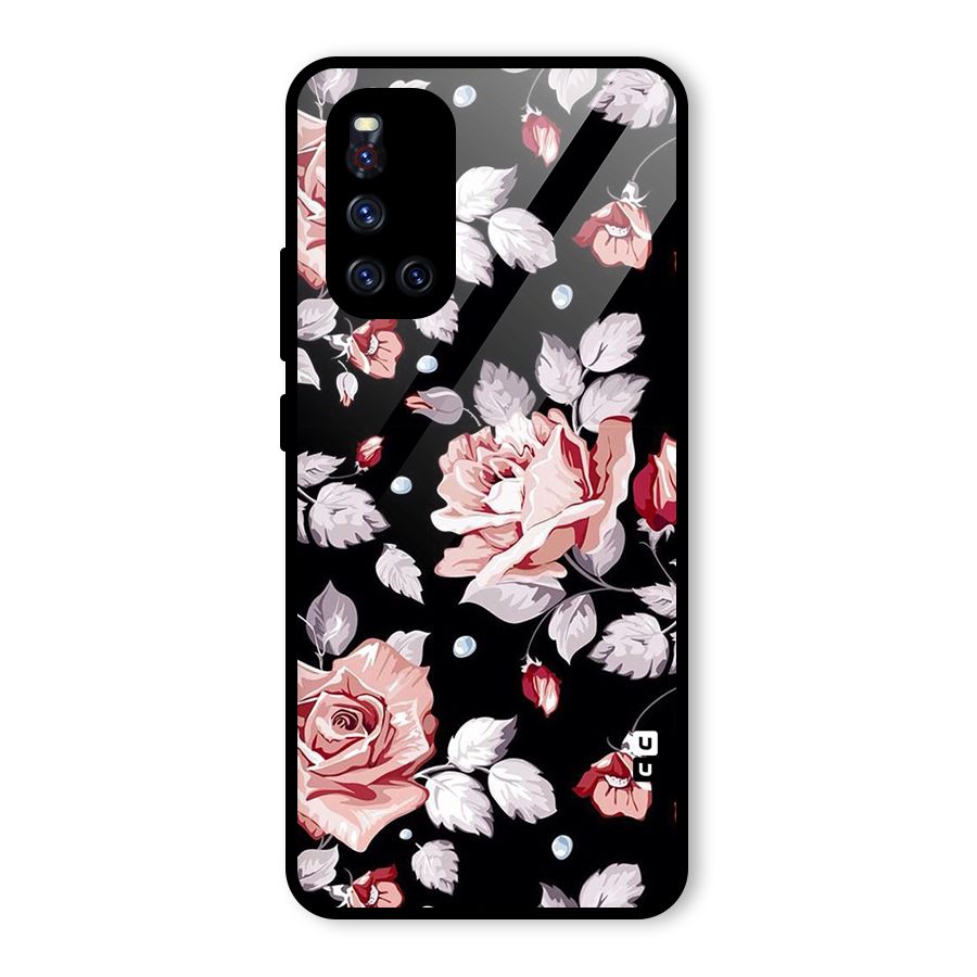 Artsy Floral Glass Back Case for Vivo V19