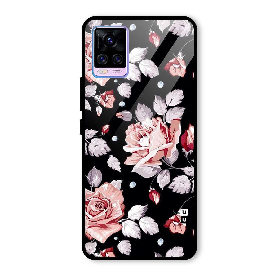 Artsy Floral Glass Back Case for Vivo V20 Pro